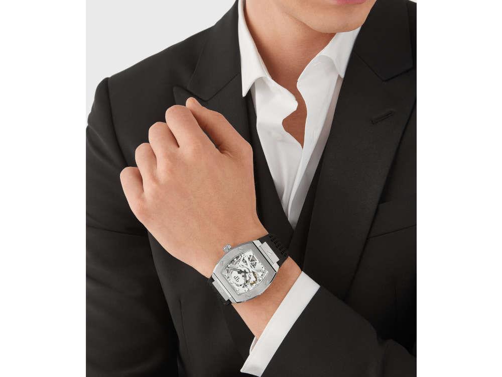 Philipp Plein The Skeleton Automatik Uhr, PVD, Silber, 44 mm, PWBAA2123