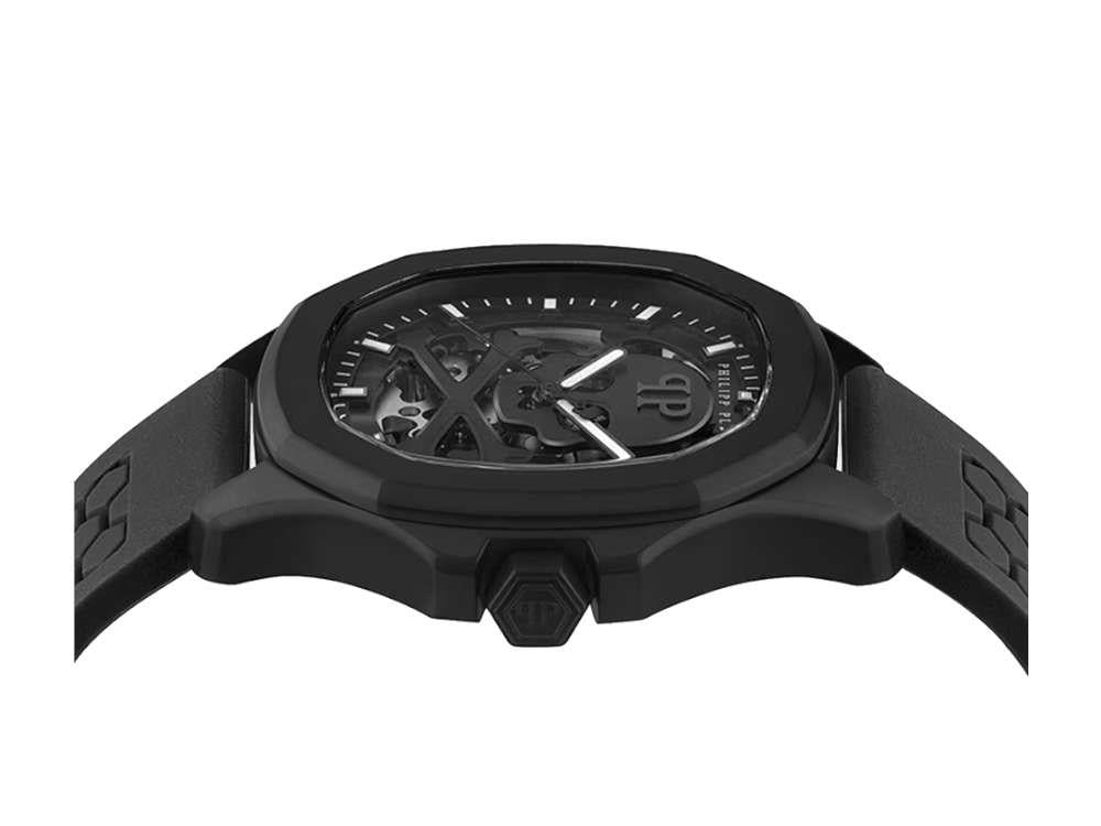Philipp Plein 42 mm Automatik Uhr, Schwarz, Mineral Glas, PWRAA0923