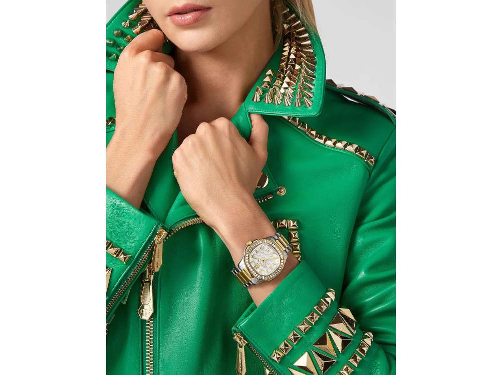 Philipp Plein Plein Philipp Lady Quartz Uhr, PVD Gold, Weiss, 38 mm, PWTAA0523