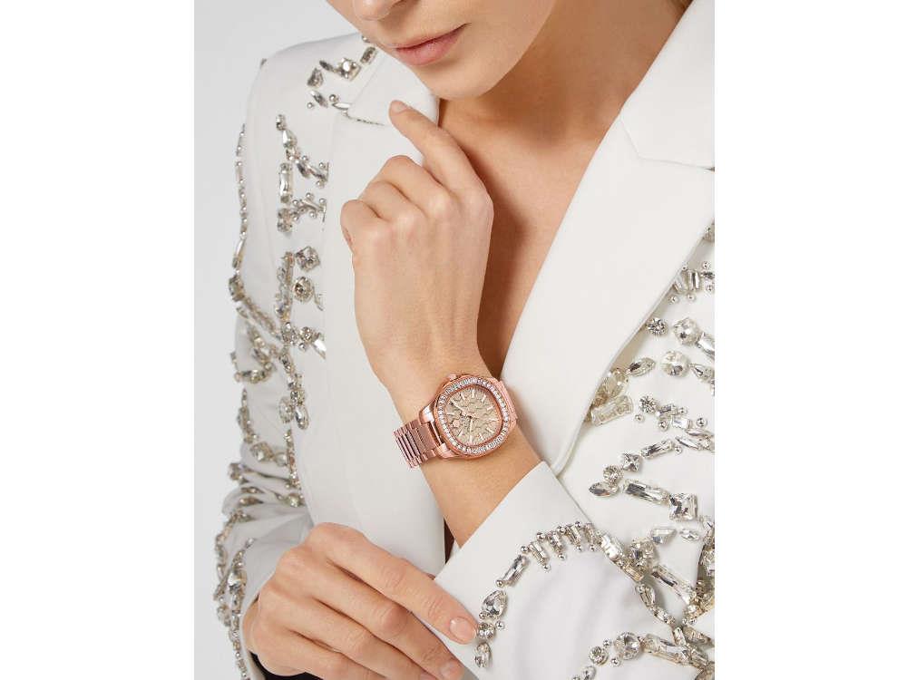Philipp Plein Lady Quartz Uhr, PVD Rose Gold, Taupe, 38 mm, PWTAA0723