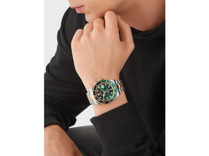Philipp Plein GMT-I Challenger Quartz Uhr, Grün, 44 mm, Mineral Glas, PWYBA0623
