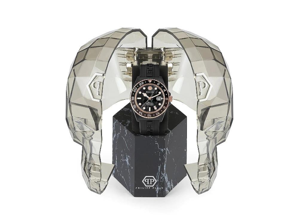 Philipp Plein GMT-I Challenger Quartz Uhr, PVD, Schwarz, 44 mm, PWYBA0823