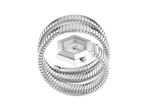 Philipp Plein Snake Hexagon Quartz Uhr, Silber, 28 mm, Mineral Glas, PWZAA0123