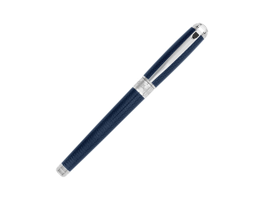 S.T. Dupont New Line D Medium Füllfederhalter, Lack, Blau, Guilloche