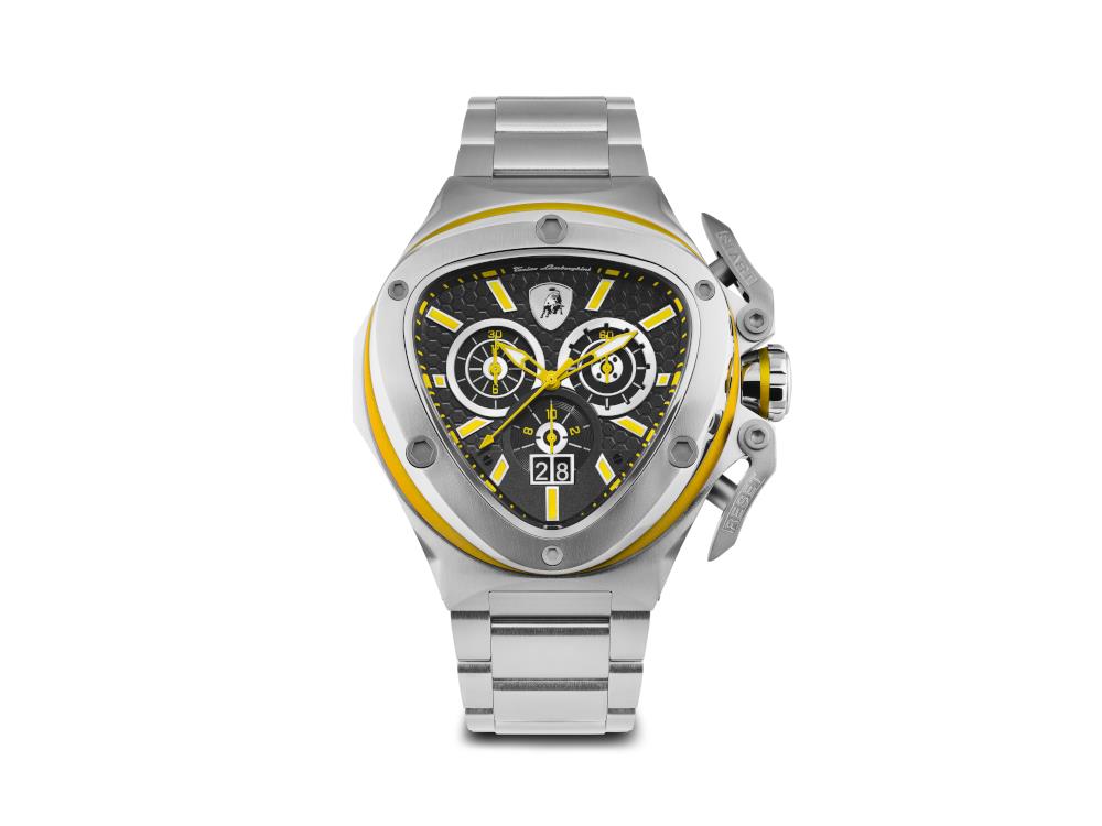 Tonino Lamborghini Spyder X Yellow SS Quartz Uhr, 53 mm, Chronograph, T9XE-SS-B