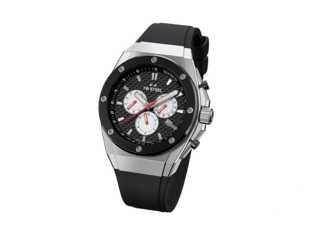 TW Steel Ceo Tech 44mm Quartz Uhr, Schwarz, 44 mm, Kautschukband, CE4049