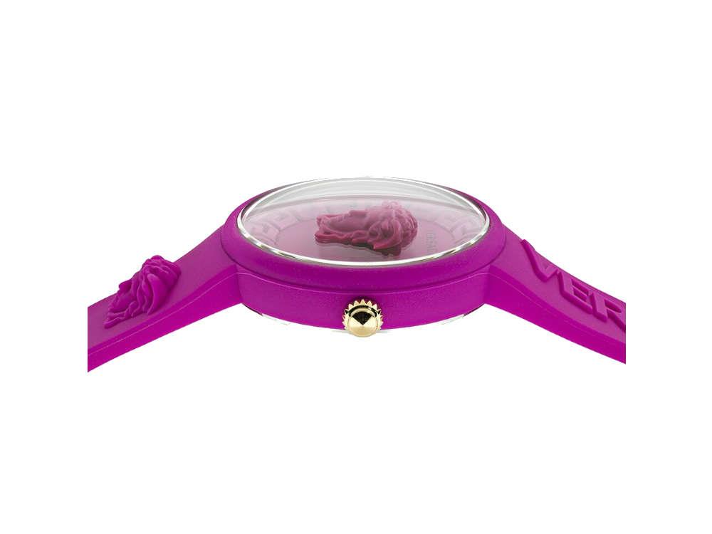 Versace Medusa Pop Quartz Uhr, Silikone, Rose, 39 mm, Shapir-Glas, VE6G00323