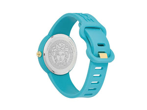 Versace Medusa Pop Quartz Uhr, Silikone, Türkis, 39 mm, Shapir-Glas, VE6G00423