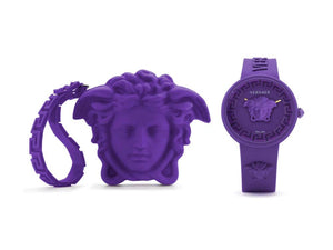 Versace Medusa Pop Quartz Uhr, Silikone, violett, 39 mm, Shapir-Glas, VE6G00823