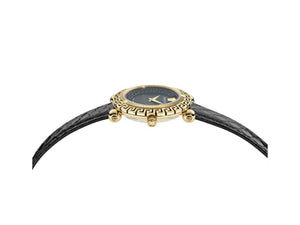 Versace Greca Twist Quartz Uhr, PVD Gold, Schwarz, 35 mm, Shapir-Glas, VE6I00323