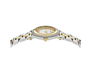 Versace Greca Flourish Quartz Uhr, PVD Gold, Silber, 35 mm, VE7F00423