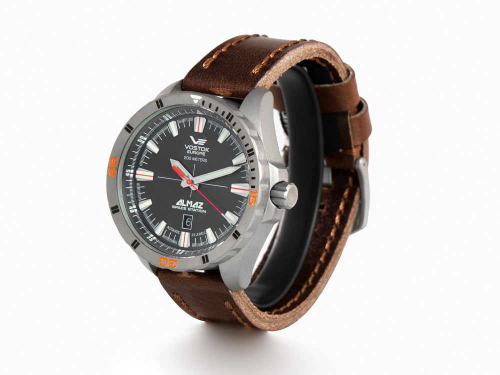Vostok Europe Almaz Automatik Uhr, Titan, Grau, 47 mm, NH35A-320H263