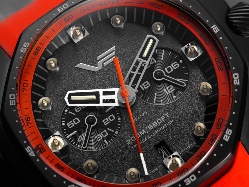 Vostok Europe Atomic Age Quartz Uhr, PVD, 48 mm, Tritium, Chrono, VK64-640C699