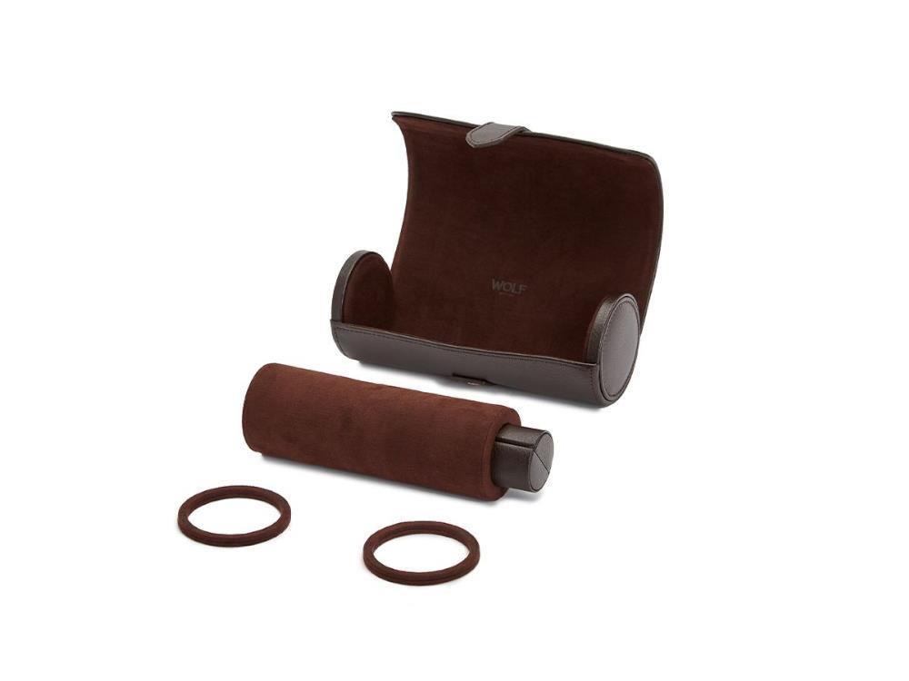 WOLF Blake Uhrenrolle, 3 Uhren, Braun, Leder, 305006