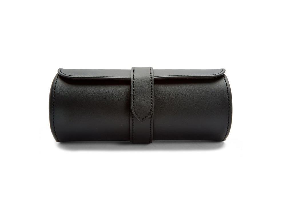 WOLF Axis Uhrenrolle, 3 Uhren, Schwarz, Leder, 488403