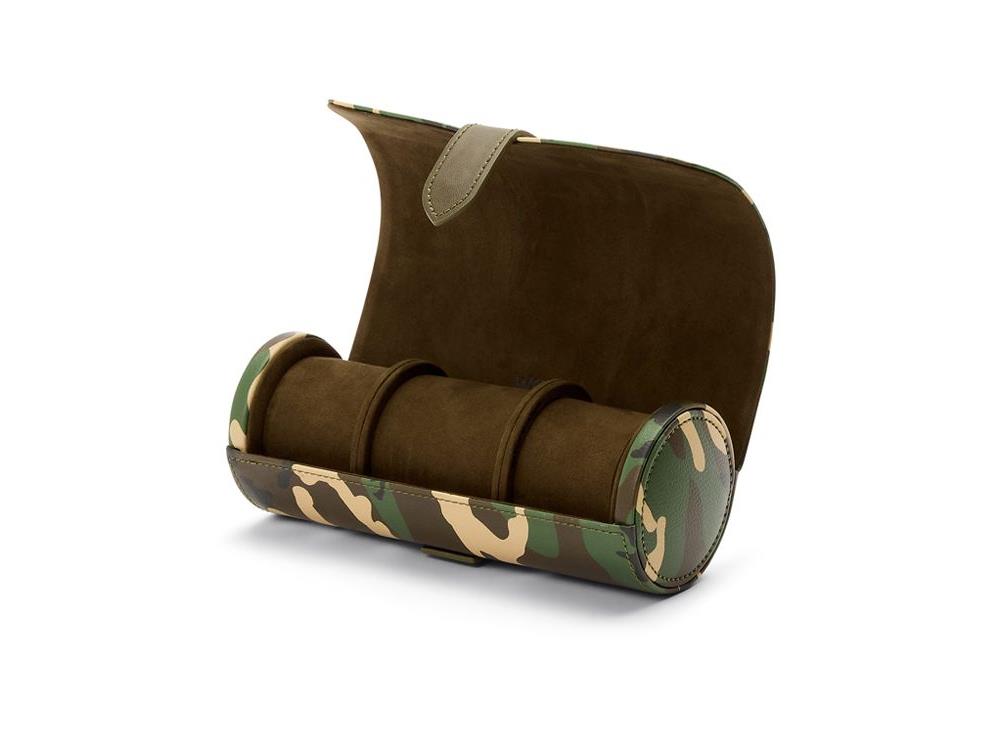 WOLF Elements Earth Uhrenrolle, 3 Uhren, Grün, Vegane Leder, 665230