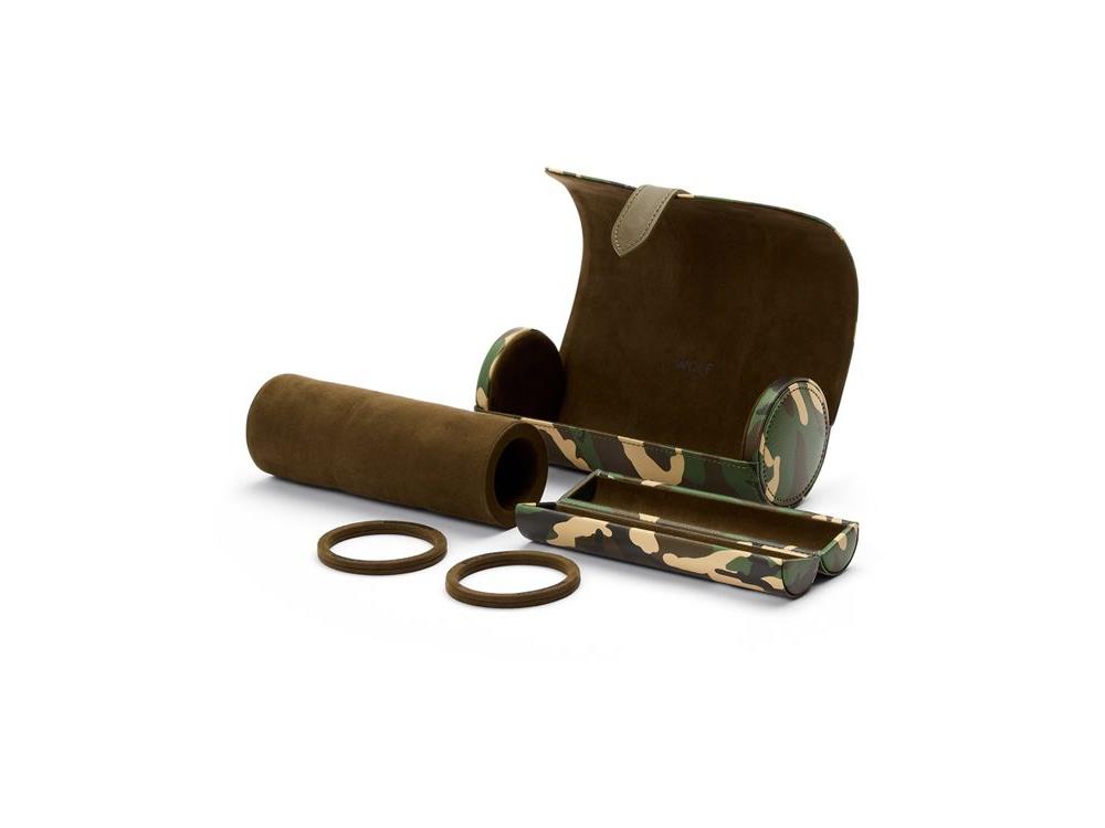 WOLF Elements Earth Uhrenrolle, 3 Uhren, Grün, Vegane Leder, 665230