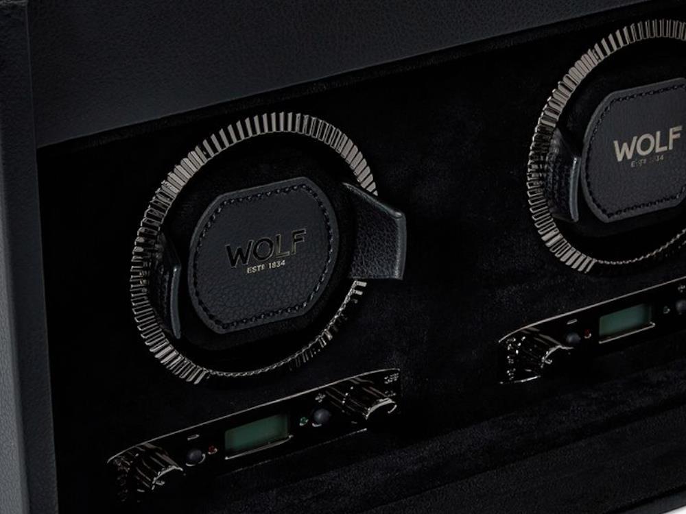 WOLF British Racing Uhrenbeweger 2 Uhren, Schwarz, 792202