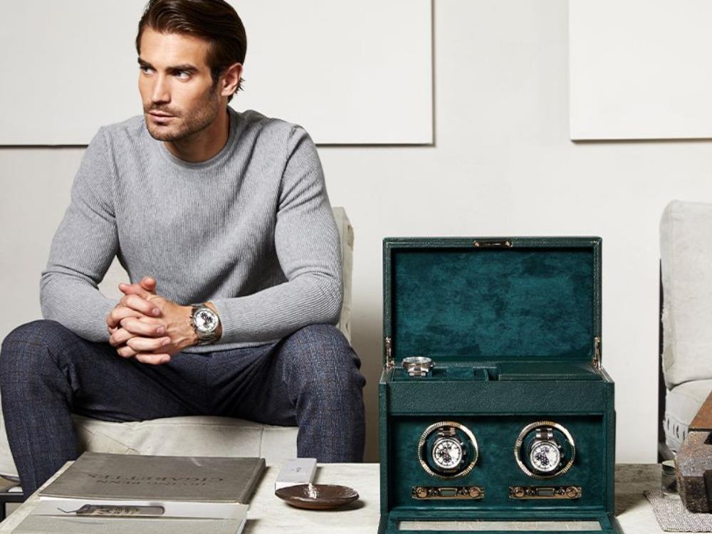 WOLF British Racing Uhrenbeweger 2 Uhren, Grün, 792241