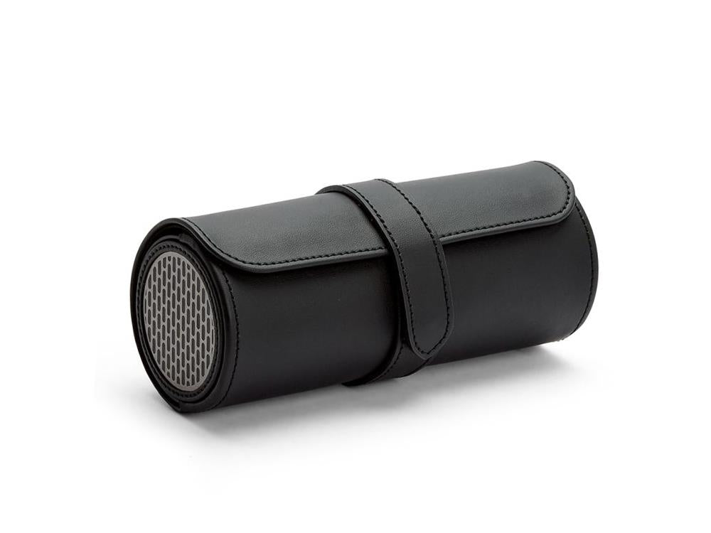 WOLF Axis Uhrenrolle, 3 Uhren, Schwarz, Leder, 488403