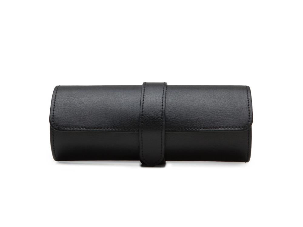 WOLF Blake Uhrenrolle, 3 Uhren, Schwarz, Leder, 305028