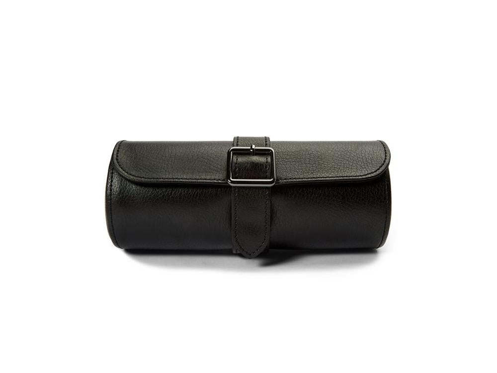 WOLF British Racing Uhrenrolle, 3 Uhren, Schwarz, Leder, 792902