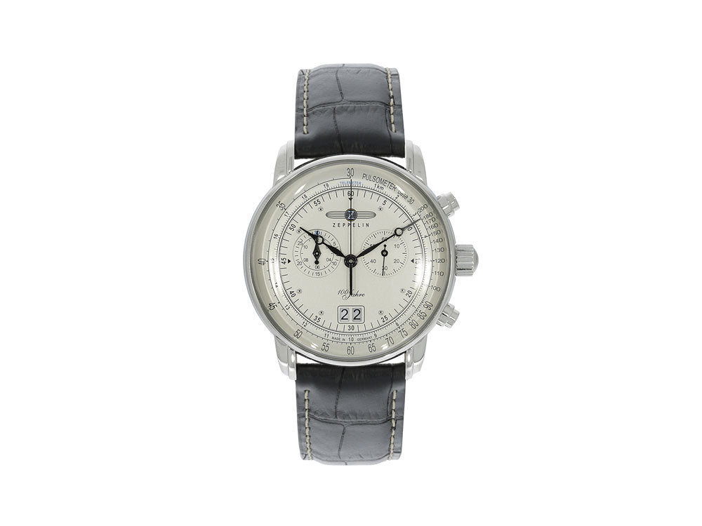 Zeppelin 100 Years Zeppelin Ed. 1 Quartz Uhr, Weiss, 42 mm, Tag, 7690-1