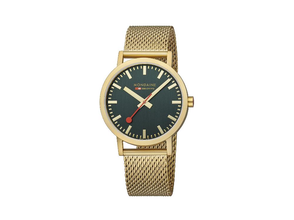 Mondaine Classic Quartz Uhr, Grün, 40 mm, A660.30360.60SBM