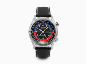 Alpina Startimer Pilot Quartz Worldtimer Uhr, 41 mm, Schwarz, AL-255BRB4S26