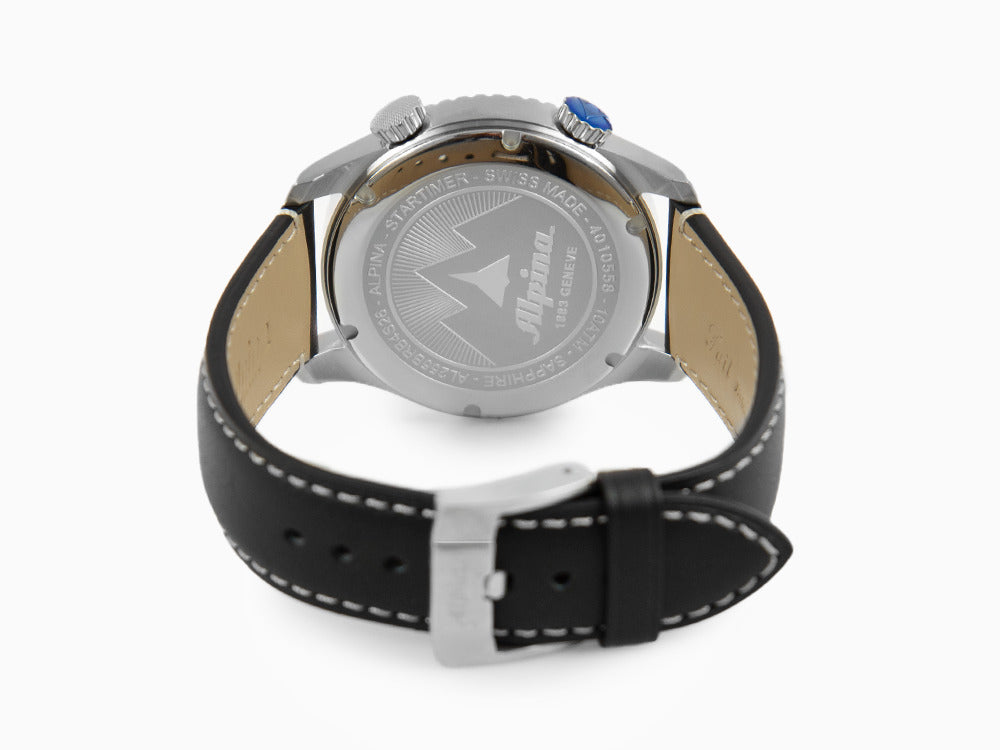 Alpina Startimer Pilot Quartz Worldtimer Uhr, 41 mm, Schwarz, AL-255BRB4S26