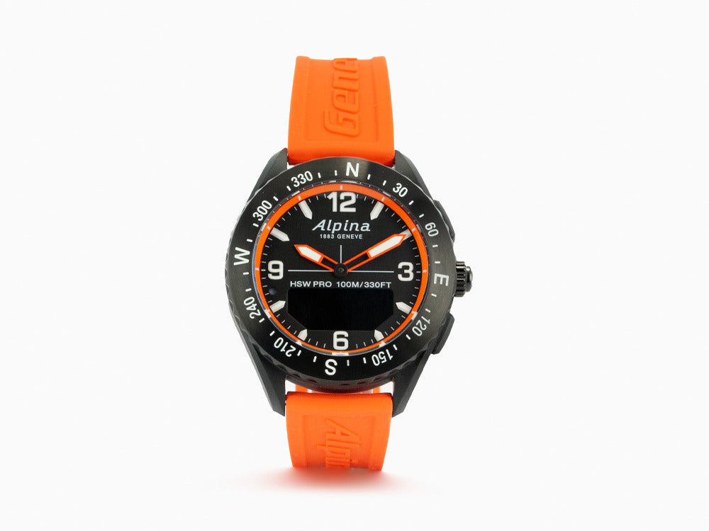 Alpina Alpiner X Smartwatch, 45 mm, Schwarz, GMT, Alarm, Datum, AL-283LBO5AQ6