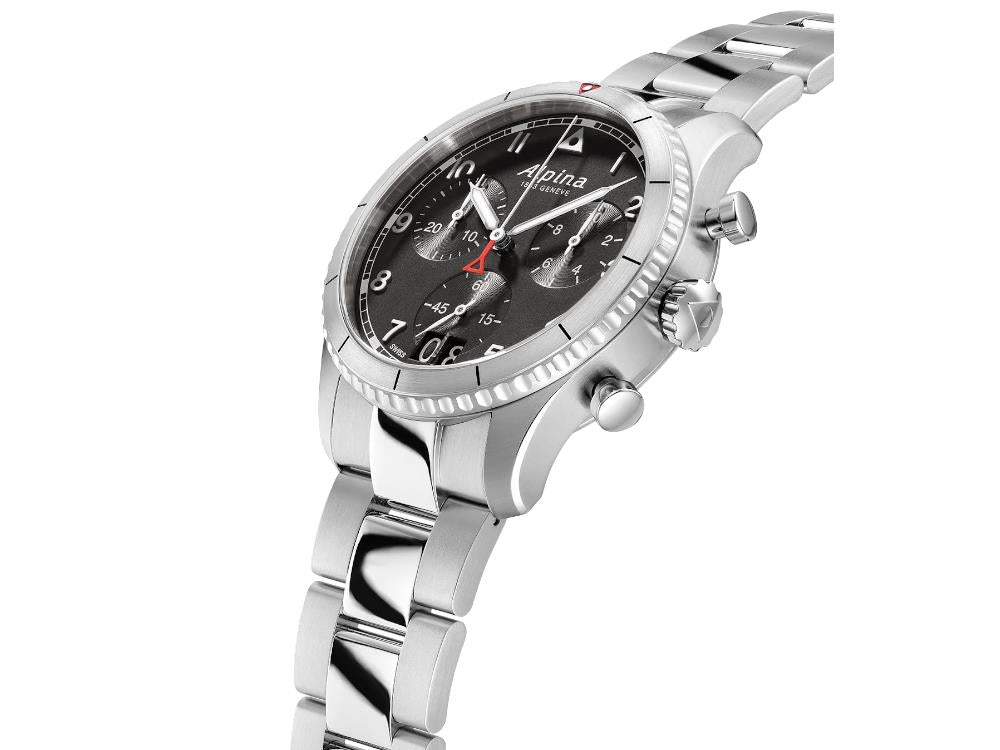 Alpina Startimer Pilot Chronograph Big Date Quartz Uhr, 41 mm, AL-372BW4S26B
