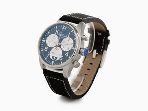 Alpina Startimer Quartz Uhr, 44 mm, Blau, Schwarz, Tag, AL-372NS4S6