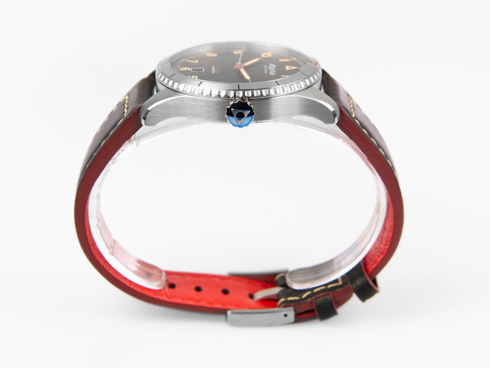 Alpina Startimer Pilot Automatik Uhr, 41 mm, Schwarz, Tag, AL-525BBG4S26