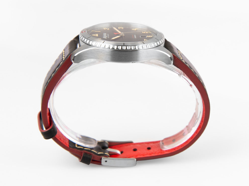 Alpina Startimer Pilot Automatik Uhr, 41 mm, Schwarz, Tag, AL-525BBG4S26