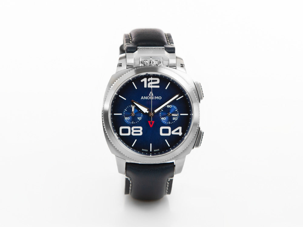 Anonimo Militare Chrono Automatik Uhr, Blau, 43,4 mm, 12 atm, AM-1120.01.003.A03