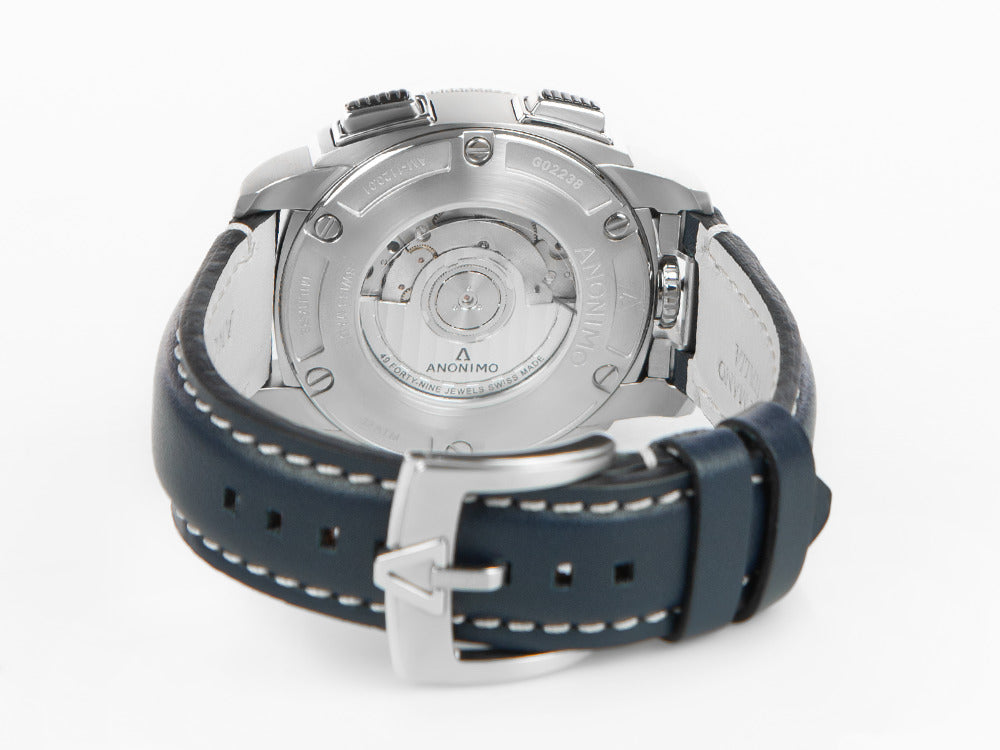 Anonimo Militare Chrono Automatik Uhr, Blau, 43,4 mm, 12 atm, AM-1120.01.003.A03