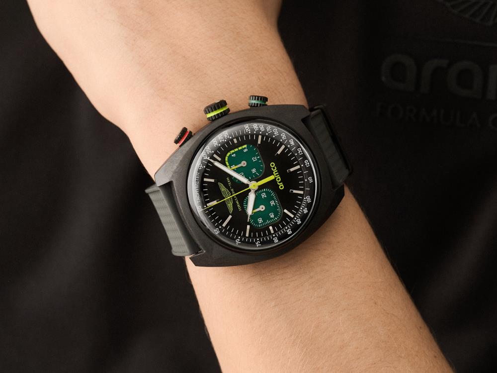 Aston Martin F1 Team DWF Quartz Uhr, Schwarz, 40 mm, Chronograph, MTFD2F602
