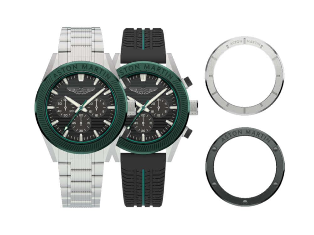 Aston Martin Icon BST Quartz Uhr, Schwarz, 45 mm, Chronograph, MTIB1F501