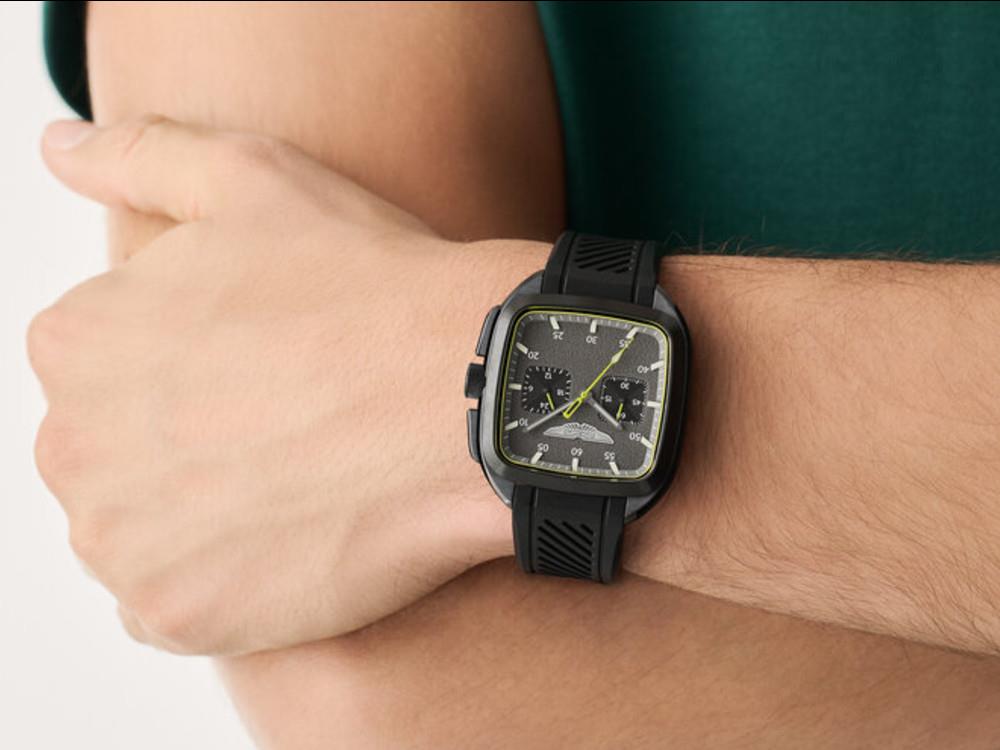Aston Martin Icon ULT Quartz Uhr, Recycelter Stahl, Schwarz, 40 mm, MTIU1S605