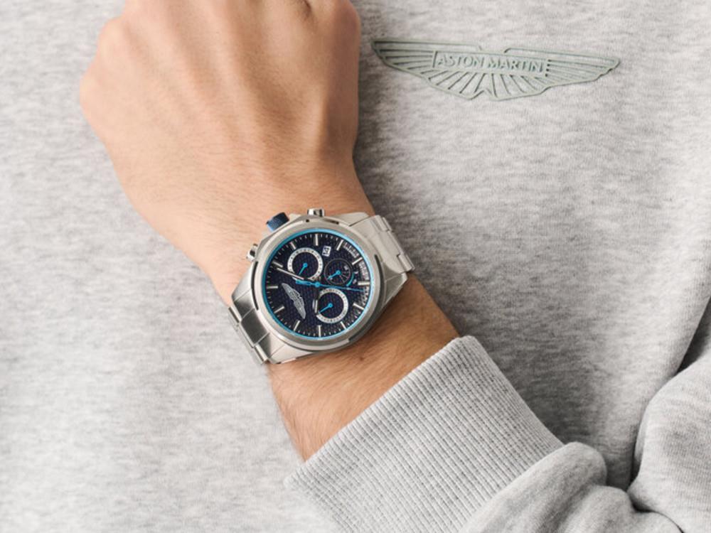 Aston Martin Thrill HLCW Quartz Uhr, Blau, 44 mm, MTRH2S602