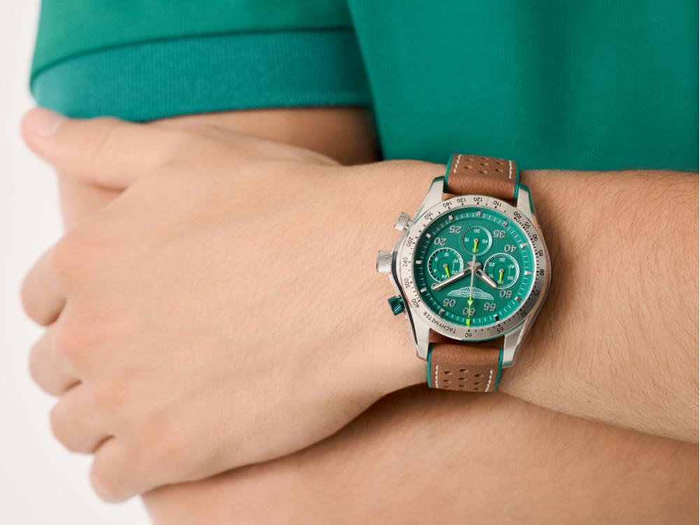 Aston Martin SGT Thrill Quartz Uhr, Grün, 42 mm, Chronograph, MTRS1F501