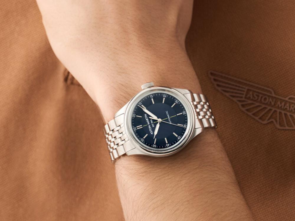 Aston Martin Timeless TS1 Automatik Uhr, Blau, 39 mm, MTTS1S603