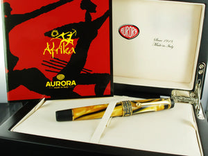 Aurora Afrika Roller, Limiterte Edition, Marmoriertes Edelharz, Goldakzente