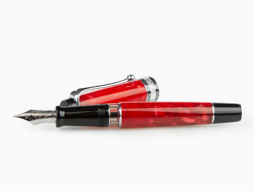 Aurora Optima Rossa Füllfederhalter, Auroloide, Verchromte Akzente
