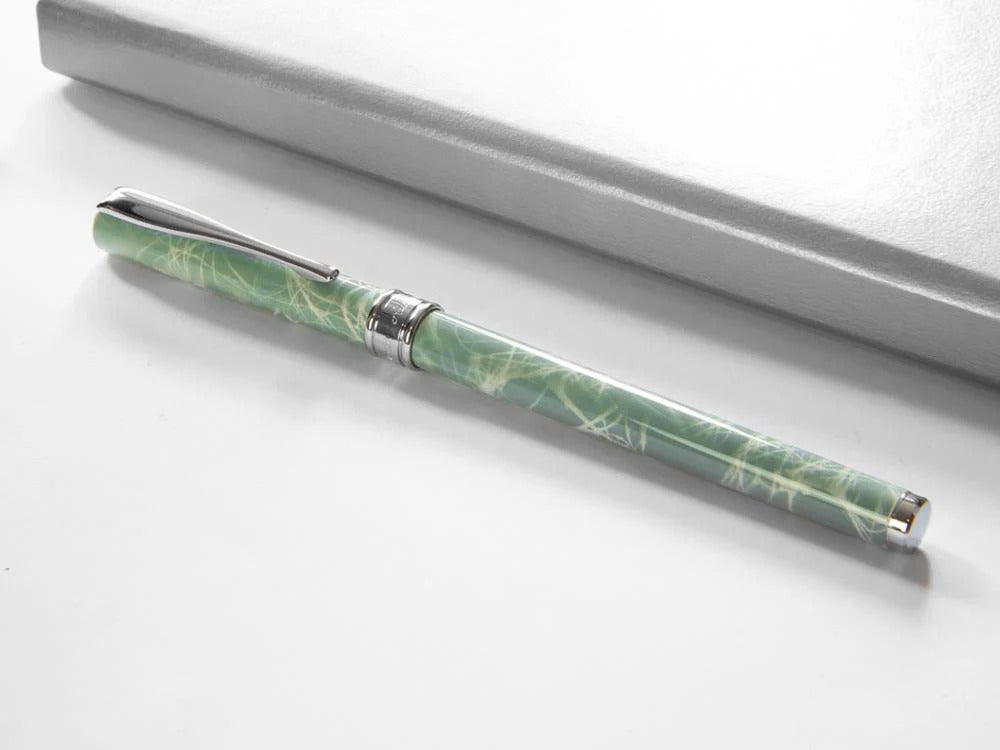 Aurora Magellano Füllfederhalter, Lack, Verchromte Akzente, Blau, A18CA