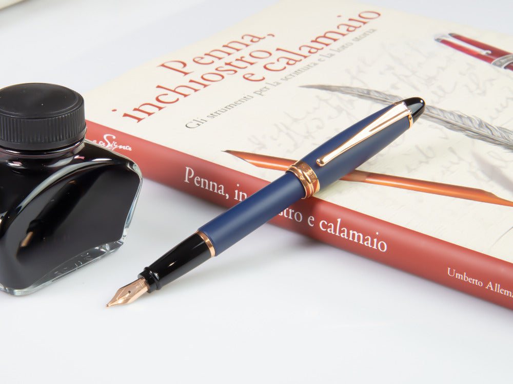 Aurora Ipsilon Matt Füllfederhalter, Edelharz, Roségoldene Beschläge