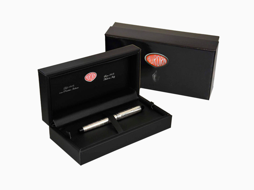 Aurora Ipsilon Full Metal Black Füllfederhalter, Ruthenium, B16-RQ