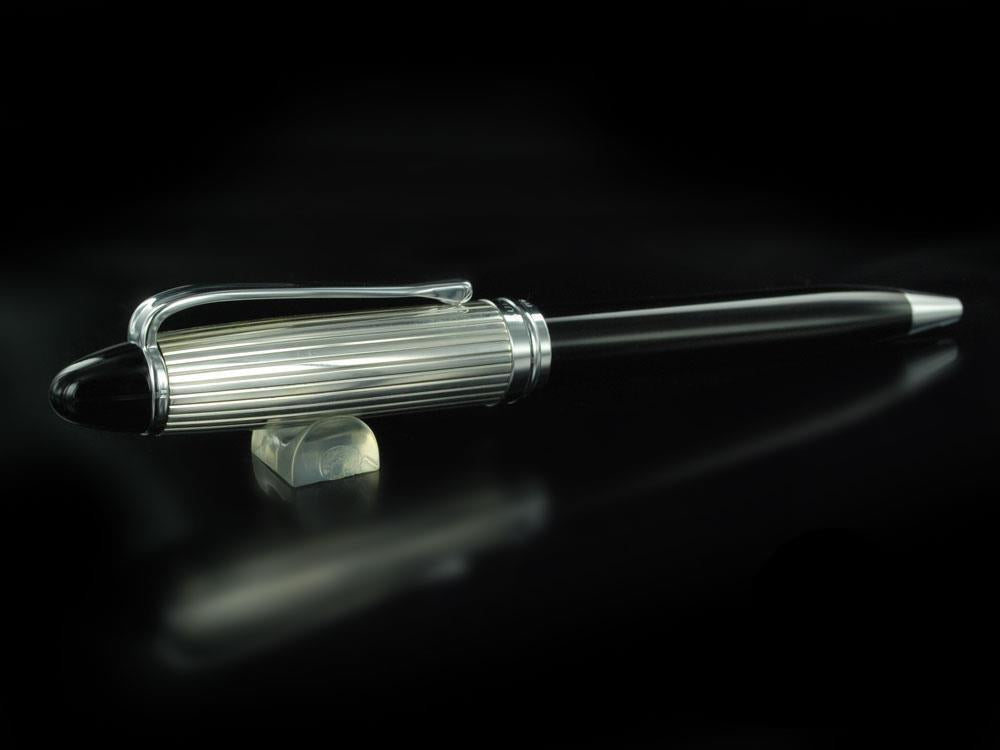 Kugelschreiber Aurora Ipsilon - Silber.925 & Schwarzes Edelharz- B34CN