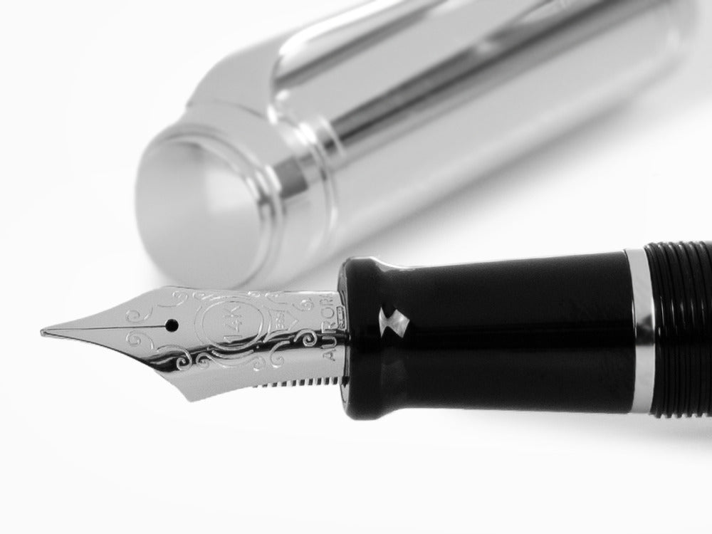 Aurora Talentum Füllfederhalter Big, Verchromte Akzente, Schwarz, D11C